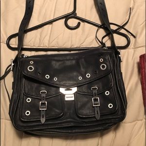 Rag and Bone riveted field messenger dark navy